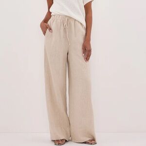 DISSH Gina Linen Wide Leg Pants Natural Size 6